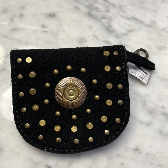 Free People Studded Clip On Wallet Leather in Color: Black NWT - Picture 12 of 15